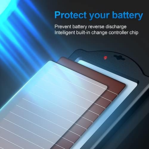 Solar Car Battery Trickle Charger, 12V 1.8W Solar Battery Charger Car, Waterproof Portable Amorphous Solar Panel For Automotive, Motorcycle, Boat, Atv,Marine, RV, Trailer, Powersports, Snowmobile, etc