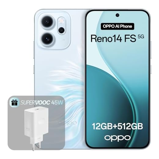 OPPO Reno14 FS 5G 12+512GB, Smartphone Android Sbloccato AI, Display 6,57" 120Hz AMOLED, Fotocamera AI 50+32MP, Batteria 6000mAh,IP69, Opal Blue (Include Caricatore 45W SUPERVOOC)