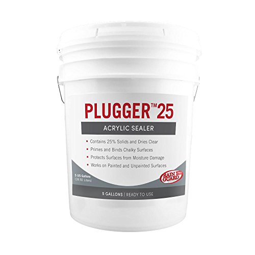 Rain Guard Water Sealers CR-1526 Plugger 25 - 5 gal Pail (Ready to Use) Eco-Friendly Porous Surface Acrylic Sealer 5-Year 25% Formula, Clear