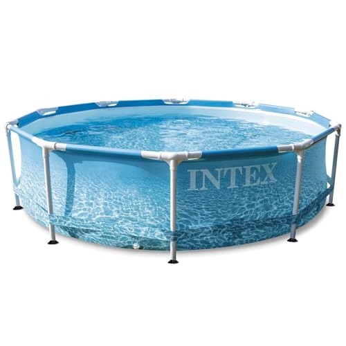 Intex 28208NP – Piscina Fuori Terra Metal Frame Beachside Rotonda, Pompa Filtro 1250 L/h, 4485 L, Acciaio e PVC, Multicolore, 305x76 cm - Immagine 5