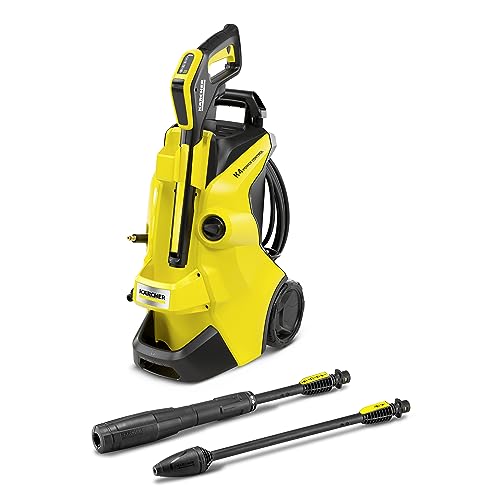 Incluso nella confezione: Idropulitrice Kärcher K 4 Power Control con pistola G 160 Q Power Control con indicatore LED + Tubo ad alta pressione da 10 m + Ugello Mangiasporco per lo sporco ostinato + Lancia Vario Power + Sistema Detergente Plug 'n' Clean + Filtro idrico integrato.