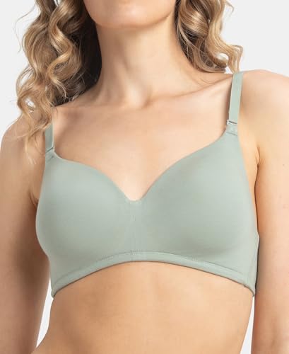 Image of Jockey JW11 Women Wirefree Padded Tencel Lyocell Elastane Stretch Full Coverage Multiway T-Shirt Bra with Adjustable Straps