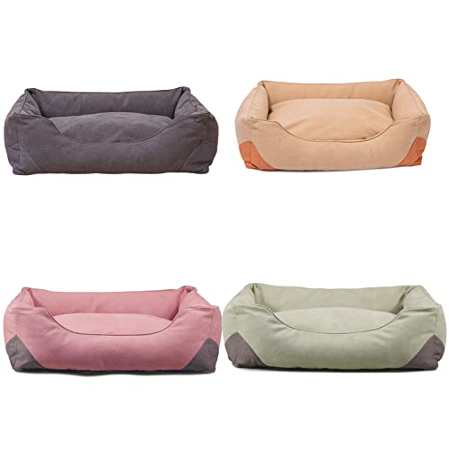 Snjiaheim Soft Fluffy Pet Bed, Dog Beds For Large Medium Small Dogs, Washable Dog Bed Puppy Pet Bed, Calming Dog Bed, Removable Washable Cover With Nonslip Bottom-Red Bean Paste||L #TOP1