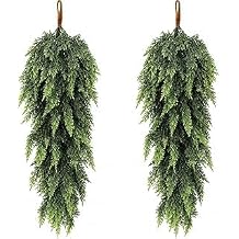 Xmas Teardrop Swag 27 Inch, 2 Pack Faux Pine Needles for Mantel Entry Decor