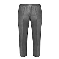Boys/Kids Adjustable Sturdy FIT/Generous FIT/Plus Size School Trousers with Belt Loop and Adjustable Button School Uniform(13-14 Grey)