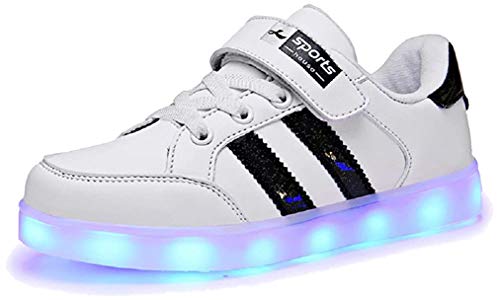 Axcer LED Zapatos Verano Ligero Transpirable Bajo 7 Colores USB Carga Luminosas...