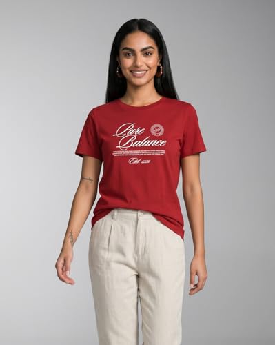 Image of Nobero 100% Cotton T-Shirts for Women Stylish | Regular Fit | Graphic Printed T Shirts for Women 180 GSM Combed Cotton | Crew Neck Half Sleeve
