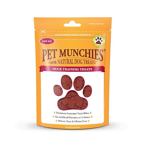 Pet Munchies Duck Dog Training Treats, Grain Free Tasty Bites with Natural Real Meat, Low in Fat 50g