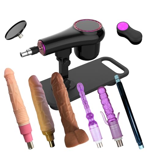 Sex Machine, Automatic Thrusting Sex Toy with Realistic Dildo and Suction Cup Adapter, 3XLR Connector, Adjustable Remote Control Machine Adult Toy