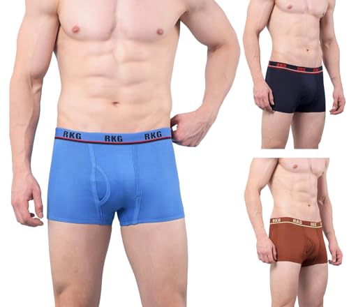 Image of RKG Men's Cotton Trunks Soft & Breathable Innerwear | Comfortable Stretch Fit Everyday Underwear | Durable Elastic Waistband | from Dollar Brand