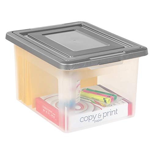 IRISÂ® File N Stack Plastic Storage Containers With Snap Lids, Case Of 2