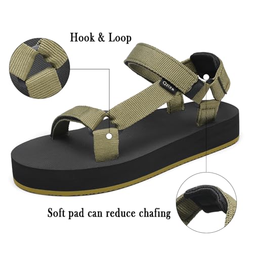 Image of Sport Walking Water Sandals for Women with Arch Support & Adjustable Straps Platform Sandals Women Height Increase