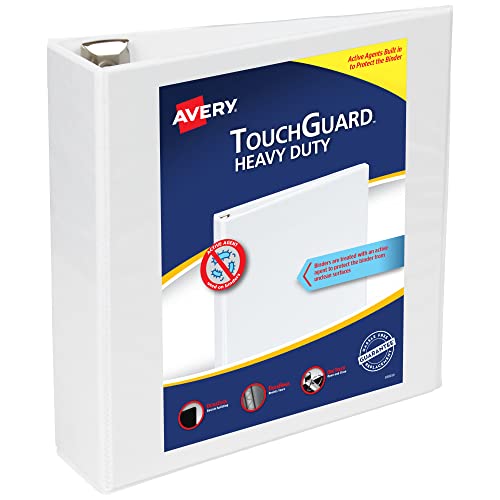 Avery TouchGuard 3-Ring Binder, 3 Inch, White