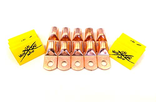 (10) 1/0 Gauge Copper Ring Terminals 3/8