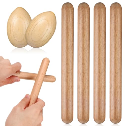 4 Stück Holz Musikinstrumente Set Für Kinder – Rassel-Eier...