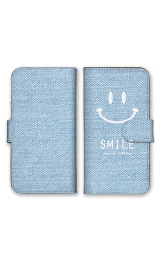 Google Pixel 8a 用 ケース 手帳型 グーグルピクセル8a スマホケース おしゃれ デニム風 ジーンズ風 にこちゃん スマイル カラー06