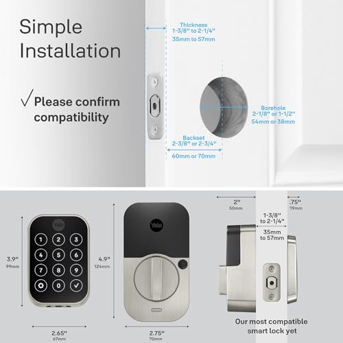 Image of Yale Assure Lock 2 Plus Apple Home Keys, Black Suede Keyless Entry Door Lock with Wi-Fi Connected Touchscreen Keypad for Code Entry, YRD450-N-CB1-BSP
