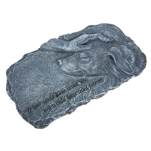 WEKADRIN レジン製防水ペット墓石 犬用記念石 彫刻 フォト対応 軽量コンパクト 犬の供養にな安定した置物