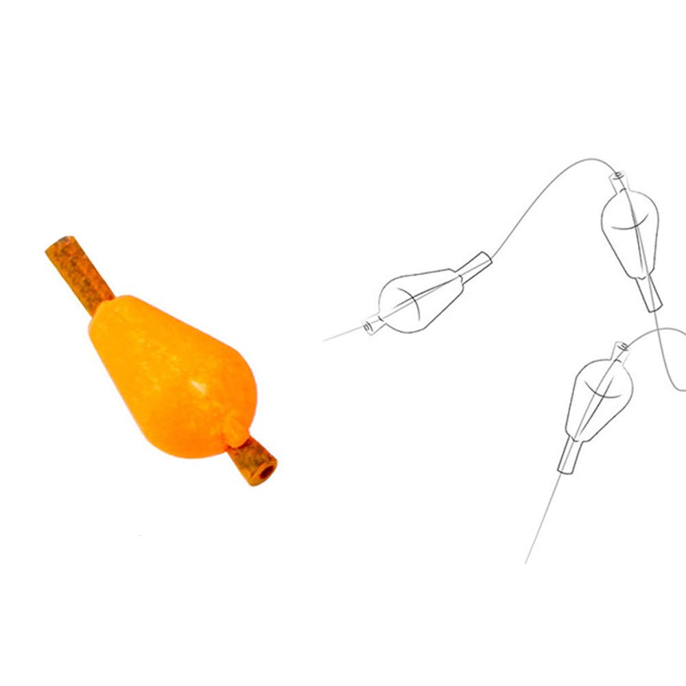 6 indicadores de forma de oliva de espuma flotante para pesca con mosca - Perlas Ovales Plásticas de Pesca Granos Flotador Pesca, color rojo