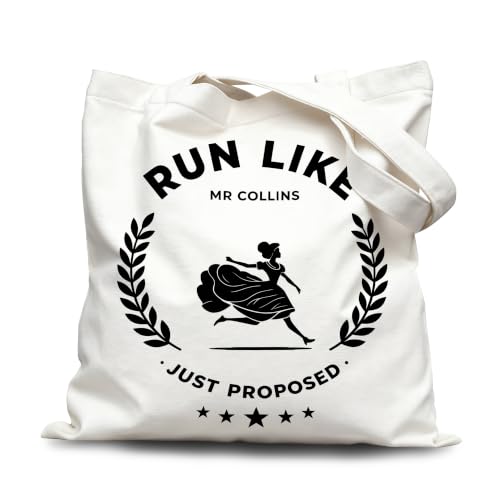 AgriFusion Tech Run Like Mr Collins Pride and Prejudice Literary Tote Bag