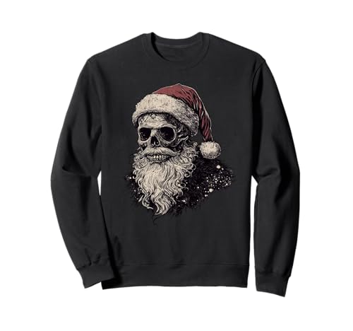 Crâne gothique Père Noël sombre Sweatshirt
