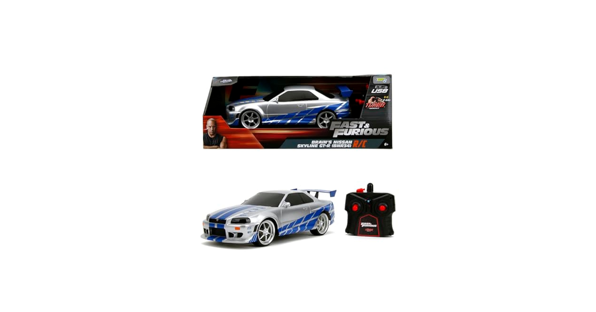 ミニカー Jada Fast & Furious Nissan Skyline GT-R Jada Toys 1:24 Fast & Furious Race Ready, '02 Nissan Skyline