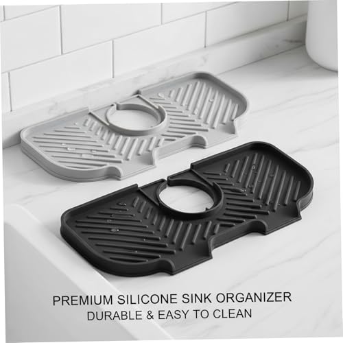 Alfombrilla para grifo de cocina: encimera seca y protector de tres agujeros 4