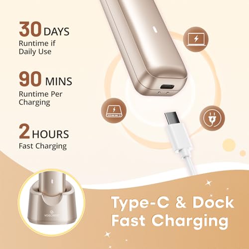 Image of VG VOGCREST Bikini Trimmer for Women: 2-in-1 Rechargeable Painless Body Shaver - Portable Travel-Friendly Pubic Grooming Kit for Underarm Leg Arm