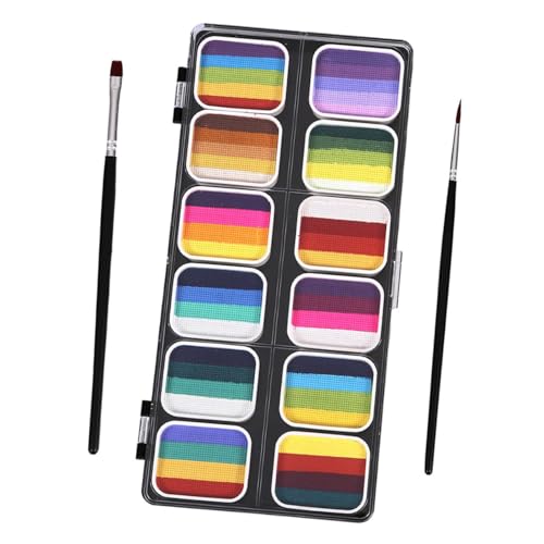 Kit maquillage visage 12 couleurs avec compartiments séparés pour éviter les mélanges