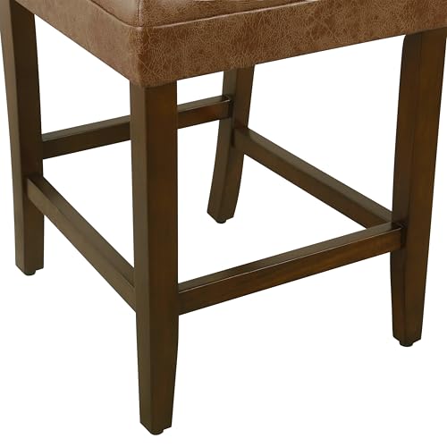 HomePop Counter Stool, 24-Inch, Cognac Brown Faux Leather by HomePop - Used condition - Image 5