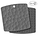 KozyGear 2 sets of 7" x 7" Silicone Trivet Mats, Hot Insulation Pads, Hot Pan Pot Holder, Bottle/Jar Opener, Heat Resistant To 442 °F For Oven - Non-Slip, Flexible, Waterproof [Z3 - Series] (GREY)