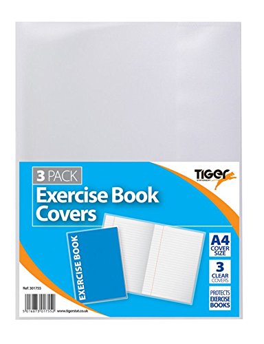 Range Wholesale Pack of 10 A4 Exercise Book Covers Clear Plastic Sleeve School Note Book