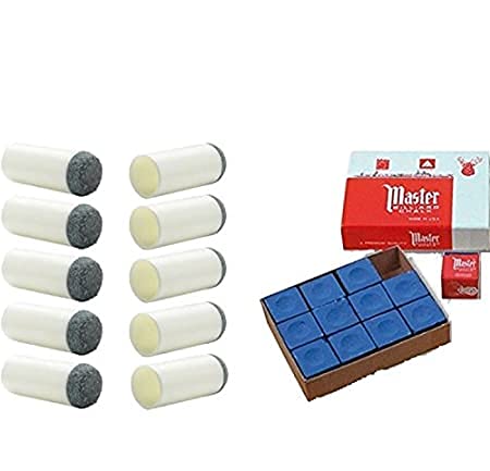 JBBCombo of Master Blue Chalk 12 pcs & Slip on tip 9mm (10 PCS)