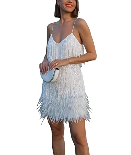 ECDAHICC Women’s Dresses Flapper Dresses 20s Gatsby with All-Over Fringe Mini Dresses2