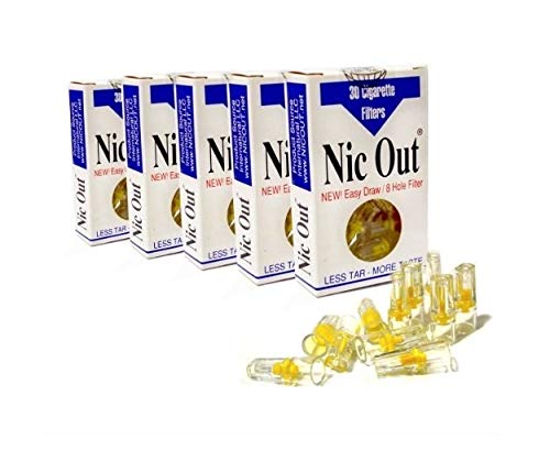 NIC-OUT Cigarette Filters 5 Packs (150 Filters) Smoking Free Tar & Nicotine Disposable Nicout Holders for Smokers DON'T QUIT SMOKING Nicfree