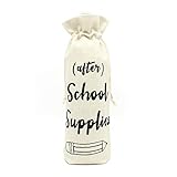 After School Supplies Wine bags-Present for Teacher Gift for Coworkers Teacher appreciation gift wine bottle bags with drawstring-After school snack wine glass cover cotton burlap wine bags