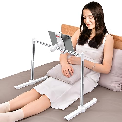 nediea Tablet Holder for Bed, Tablet Stand for Bed Laying Down, 360°Rotatian Adjustable Clip Tablet Stand, Compatible with All 4.7-12.9 Inches Tablet and Phones