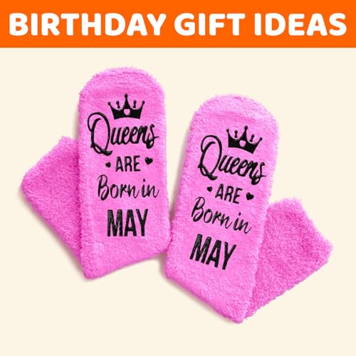 Image of HAPPYPOP Birthday Gifts Ideas for Women - January February March Birthday Socks in Pink