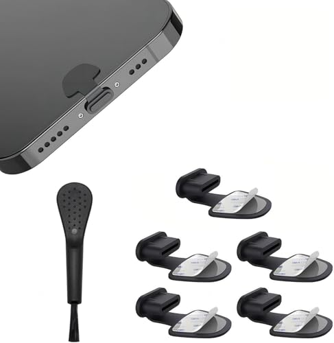 5PCS Type C Anti Dust Plugs Cover Type C Port iPhone Dust Plug, USB C Dust Cover, Anti-Lost USB C Charging Port Dust Covers Protectors for iPhone 15/16 Plus Pro Max, Samsung (Type-C dust Cap)