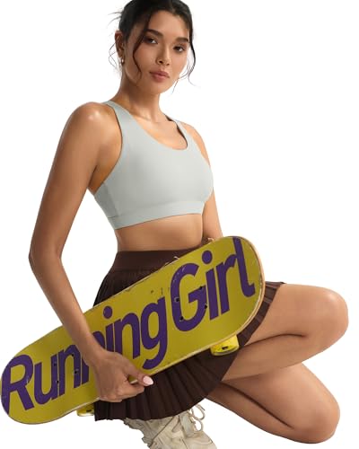 Image of RUNNING GIRL Sports Bras for Women,Padded Strappy Sports Bras Criss-Cross Back Medium Support Sports Bras with Removable Cups