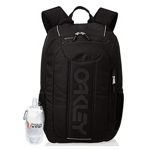 Oakley Men's 20L Enduro 3.0 Black Backpack for Hiking Backpacking Camping Traveling + BUNDLE with Designer iWear Collapsible Water Bottle with Carabiner