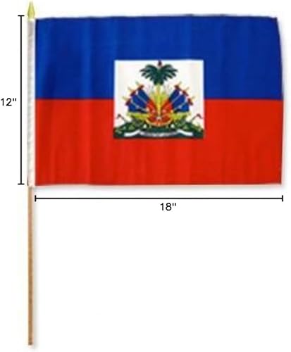 MWS Bandera de palo de Haití de 12 x 18 pulgadas