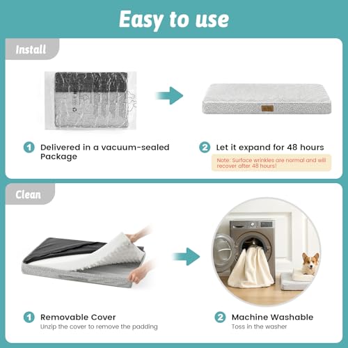 Lit Orthopédique pour Grands Chiens Coussin Mousse Déhoussable Gris XL - 8