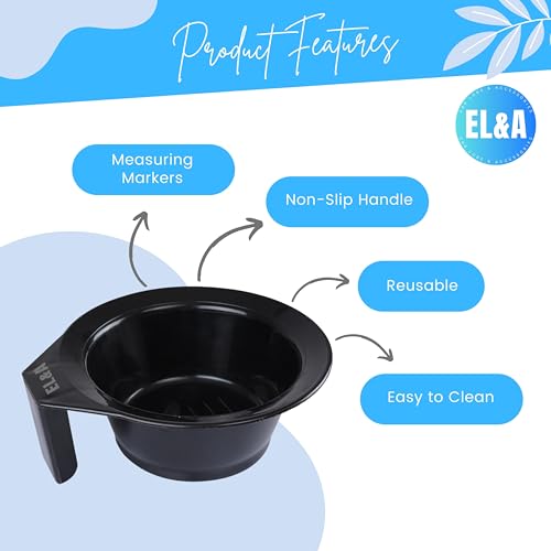 Image of [Ear Lobe & Accessories] Professional Hair Dye Bowl 250ml - Black Color, Non-Slip, Sturdy Plastic Mixing Bowl for Hair Coloring, Bleaching, & Dye Application - Reusable & Easy to Clean