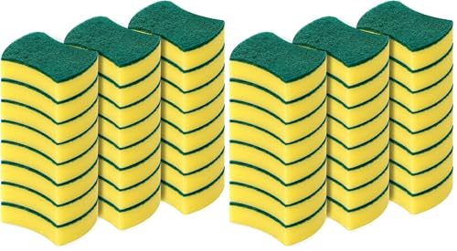 Image of Kitchen Cleaning Sponges,48 Pack Eco Non-Scratch for Dish,Scrub Sponges