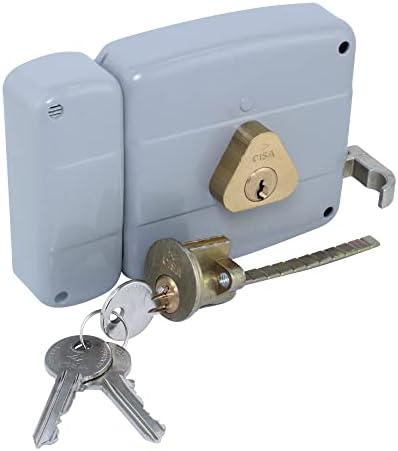CISA Heavy Duty Gray Alloy Steel and Brass Deadbolt Double Cylinder Rim Lock, Key Cylinder for Doors 1-3/8'' to 4'' Thick