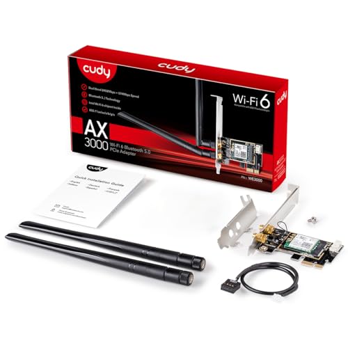 Cudy AX3000 WiFi6 Adaptador PCIe, Tarjeta WiFi pc, Bluetooth 5.0 PCIe, 2402Mbps + 574Mbps, 802.11ax/AC/a/b/g/n, Windows 10 (64-bit) - imagen 9