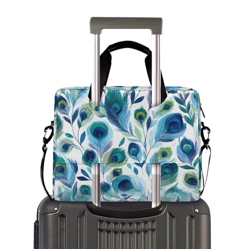Bolsa para portátil ALAZA con estampado de plumas de pavo real miniatura 4