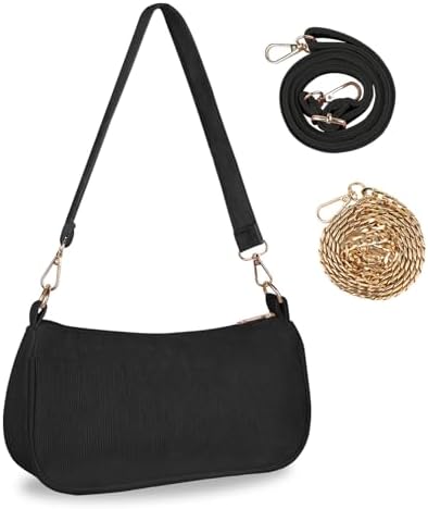 FITDON Bolso de hombro pequeño para mujer, bolso de mano de pana,...