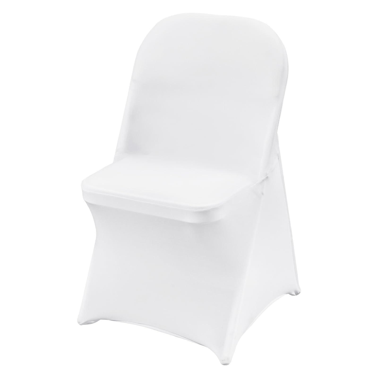 vevor stretch spandex folding chair covers, universal fitted chair cover, removable washable protective slipcovers, for wedding, holiday, banquet, party, celebration, dining (100pcs white)